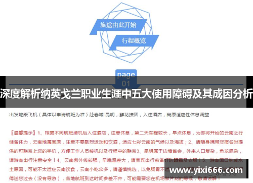 深度解析纳英戈兰职业生涯中五大使用障碍及其成因分析
